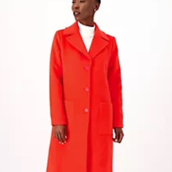 Candace Cameron Bure Regular Button-Front Tailored Coat. Size S - Picture 11 of 12